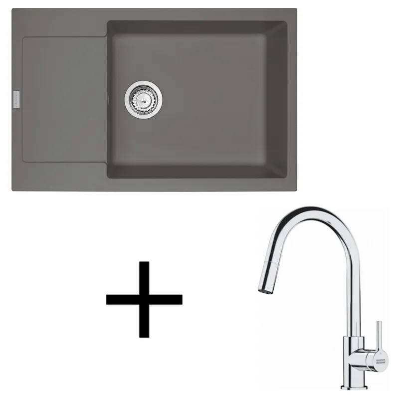 Komplet G260 Franke MRG 611-78 BB iz granita + armatura FS 3229 / Sivi kamen