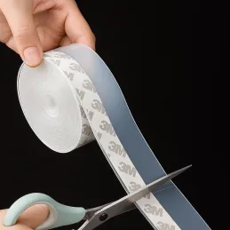 Komplet 2 prozornih silikonskih tesnil za pod vrata, 1800 mm