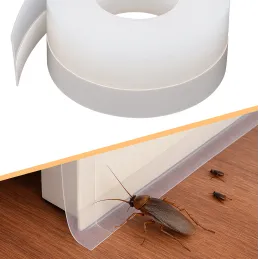 Komplet 2 prozornih silikonskih tesnil za pod vrata, 1800 mm