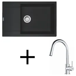 Komplet G260 Franke MRG 611-78 BB keramično pomivalno korito + armatura FS 3229 / mat črna