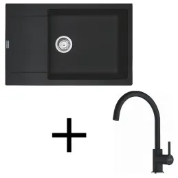 Komplet G277: granitno korito Franke MRG 611-78 BB + pipa FC 6018 LINA / Onyx