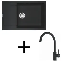 Komplet G277 Franke MRG 611-78 BB keramično pomivalno korito + armatura FC 6018 LINA / mat črna