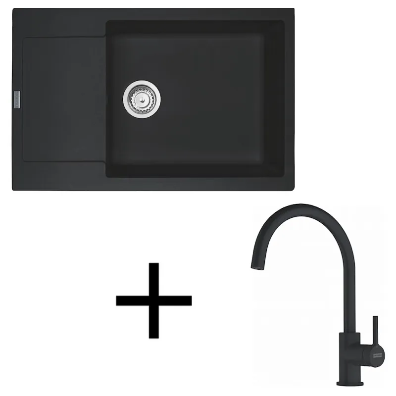 Komplet G277 Franke MRG 611-78 BB keramično pomivalno korito + armatura FC 6018 LINA / mat črna