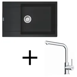 Komplet G277: granitno pomivalno korito Franke MRG 611-78 BB + armatura FS 3230 / Onyx