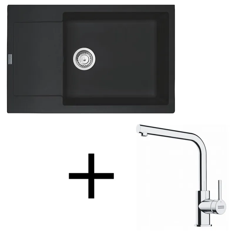 Komplet G277 Keramično pomivalno korito Franke MRG 611-78 BB + armatura FS 3230 / Mat črna