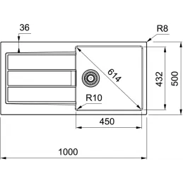 Komplet T125 Tectonite pomivalno korito Franke S2D 611-100 + armatura FC 6018 / Črna