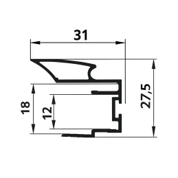 Ročaj za drsna vrata MAXX SIGMA 18 / aluminij