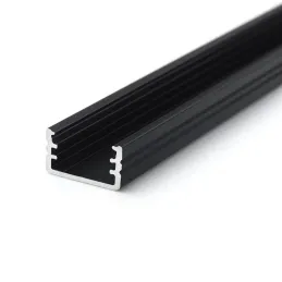 Aluminijasti profil MAXX za LED-osvetlitev z mlečnim pokrovom / Črna