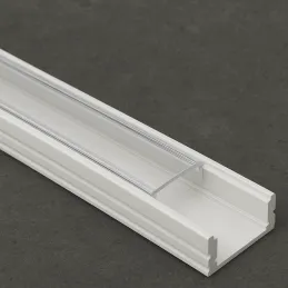 Aluminijasti profil MAXX za LED-osvetlitev s prozornim pokrovom / Mat bela