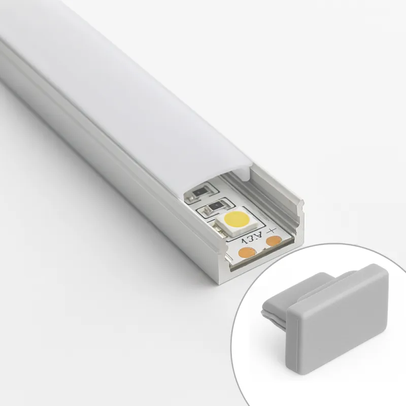 Komplet 2 zaključkov za LED-profil MAXX / Siva