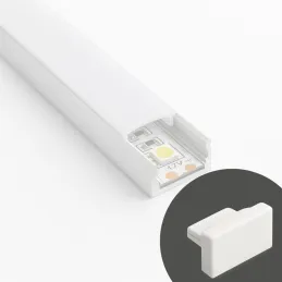 Komplet 2 zaključkov za LED-profil MAXX / Bela