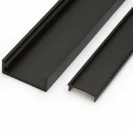Aluminijasta letev ANIMA LL-01 za LED-osvetlitev s pokrovčkom / Črna