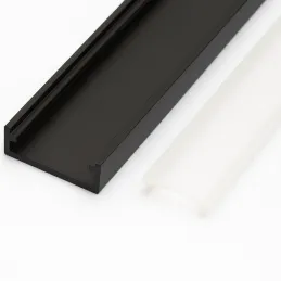 Aluminijasta letev ANIMA LL-01 za LED-osvetlitev s pokrovčkom / Črna