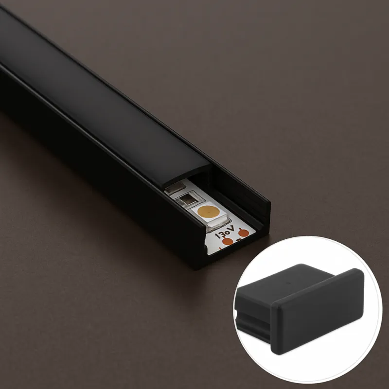 Zaključek za LED-profil ANIMA LL-01/02 – brez luknje / črn
