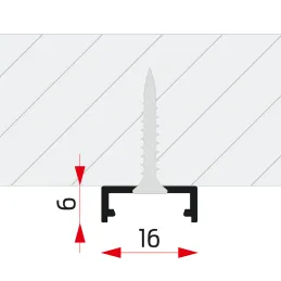Aluminijasta letev ANIMA LL-01 za LED-osvetlitev s pokrovčkom / Črna