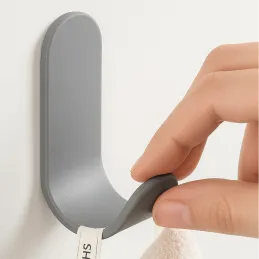 Samolepilni plastični obešalnik SIX / Siva
