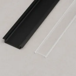 Aluminijasti profil ANIMA LL-03 za LED-osvetlitev s pokrovčkom / mat črna