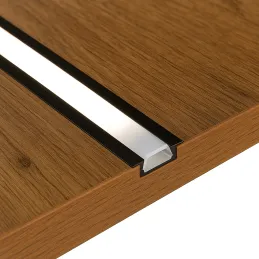 Aluminijasti profil ANIMA LL-03 za LED-osvetlitev s pokrovčkom / mat črna