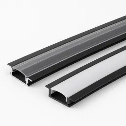 Aluminijasti profil ANIMA LL-03 za LED-osvetlitev s pokrovčkom / mat črna