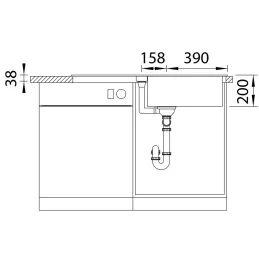 Granitno pomivalno korito Blanco ADIRA XL 6 S z ekscentrom / Kava
