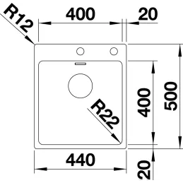 Pomivalno korito iz nerjavečega jekla Blanco SOLIS 340/180-IF/A / PushControl