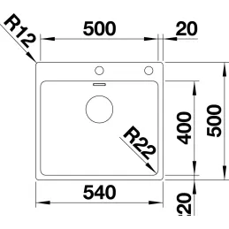 Pomivalno korito iz nerjavnega jekla Blanco ANDANO 400-IF/A / PushControl