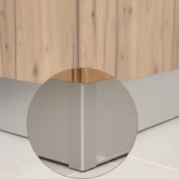 Kotni spojnik za kuhinjski podstavek 90° / Brušen aluminij