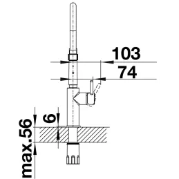 Blanco CATRIS S FLEXO baterija / krom / prha s preklopnikom