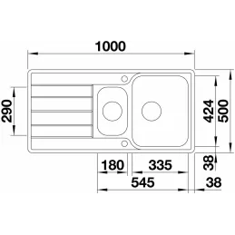 Pomivalno korito Blanco LEMIS 45 S-IF iz nerjavnega jekla