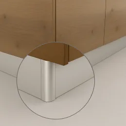 Kotna spojka za kuhinjski plastični podnožnik PAX / brušen aluminij