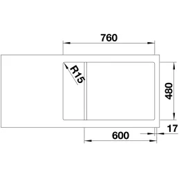 Pomivalno korito iz nerjavečega jekla Blanco DINAS XL 6 S Compact