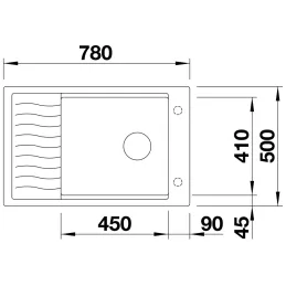 Granitno pomivalno korito Blanco ELON XL 6 S z odcejalnikom / Tartufo