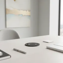 Brezžični polnilnik MULTI 15W + USB A-C / Črna