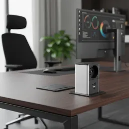 Izvlečna vtičnica SQUARE UP FRENCH 1x230V + USB A-C / Mat črna