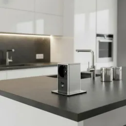 Izvlečna vtičnica SQUARE UP FRENCH 1 × 230 V + USB A-C / nerjavno jeklo