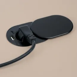 Električna vtičnica SLIDE 1x230 V + 1xUSB C+A FRENCH / Črna matirana
