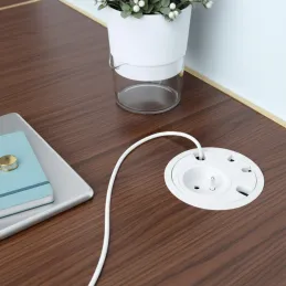 Električna vtičnica s prehodkami za kable LOOP IN / Bela