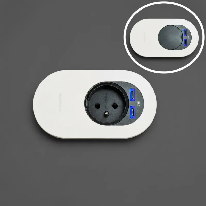 Električna vtičnica ORBIT 1x 230V + 2x USB A-C / Bela matirana