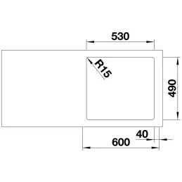 Pomivalno korito iz nerjavnega jekla Blanco ETAGON 500-IF/A / z drsnimi vodili