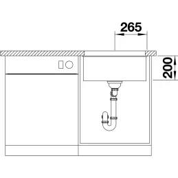 Pomivalno korito iz keramike Blanco ETAGON 500 U / z drsniki