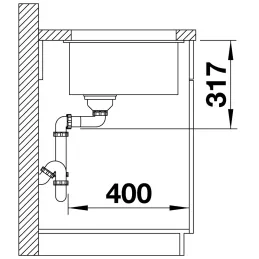 Pomivalno korito iz keramike Blanco ETAGON 500 U / z drsnimi vodili