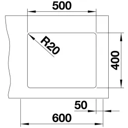 Pomivalno korito iz keramike Blanco ETAGON 500 U / z drsniki