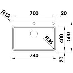 Pomivalno korito iz nerjavnega jekla Blanco ETAGON 500-IF/A