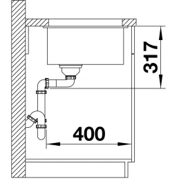 Pomivalno korito iz keramike Blanco ETAGON 700 U / z drsniki