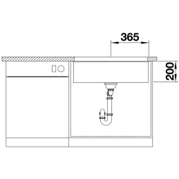 Pomivalno korito iz keramike Blanco ETAGON 700 U / z drsniki