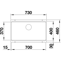 Granitno pomivalno korito Blanco ETAGON 700 U / z drsniki