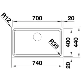 Pomivalno korito iz nerjavnega jekla Blanco ETAGON 700-U / z drsnimi vodili