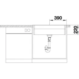 Pomivalno korito iz keramike Blanco ETAGON 8 / Siva skala