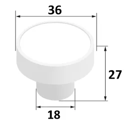 Leseni gumb ARSIA / bel – motiv oranžne jelke