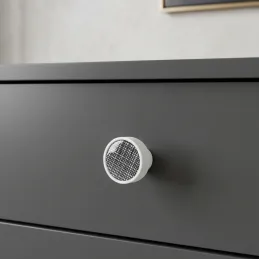 Leseni gumbast ročaj ARSIA / Bela – motiv mreže